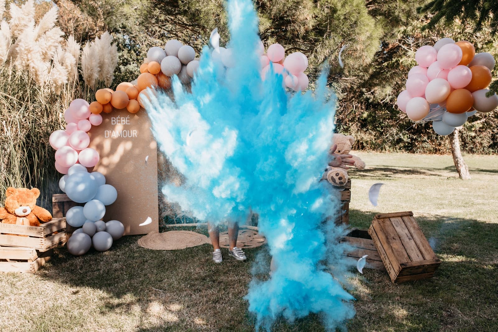 Kit Gender Reveal Football 4 En 1 - Ballon Avec Poudre Rose Et Bleue Pour Révélation De Sexe