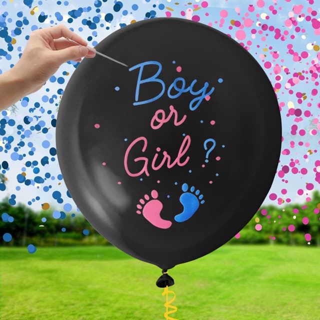 Confetti balloon pop reveal
