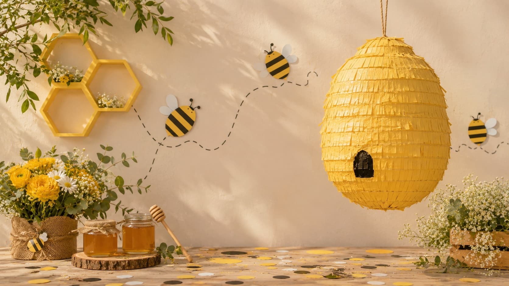 Bee gender reveal page — live themed countdown and voting