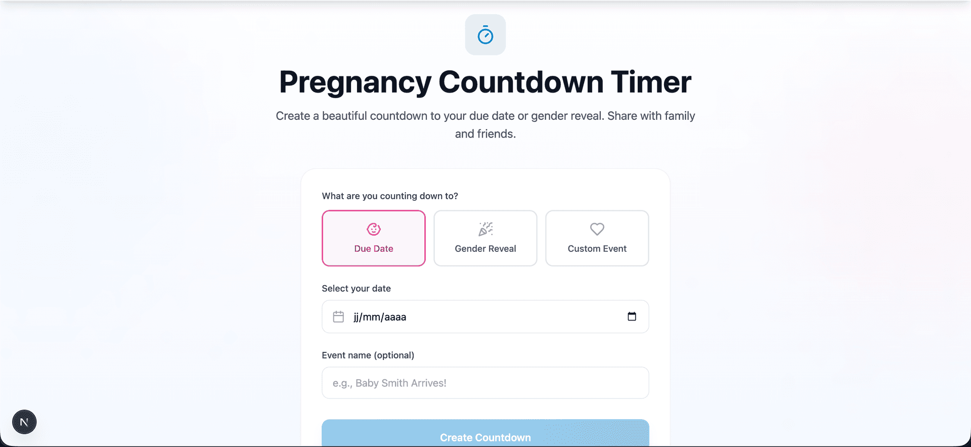 Pregnancy Countdown Timer